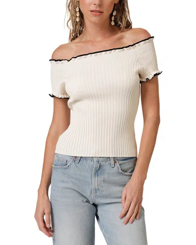 Line & Dot Reonny Off The Shoulder Sweater In Neutral