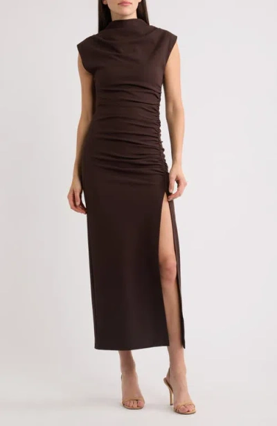 Line & Dot Robin Midi Dress In Brown