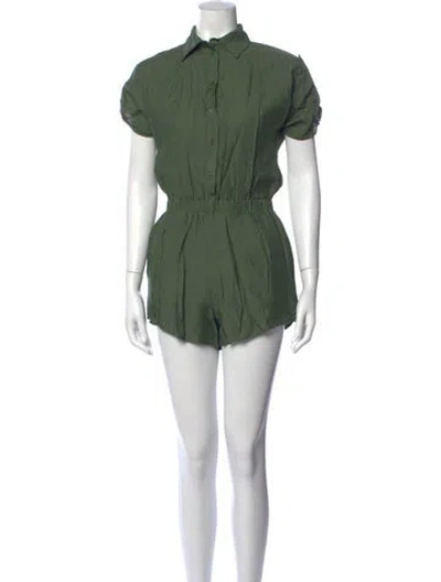Pre-owned Line & Dot Romper In Green