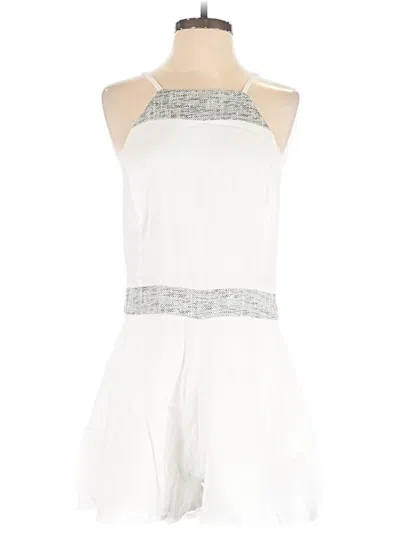 Pre-owned Line & Dot Romper In White