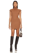 Line & Dot Rumi Mini Sweater Dress In Tan