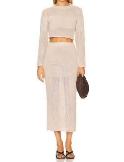 Line And Dot Ry Skirt In Beige In Yellow
