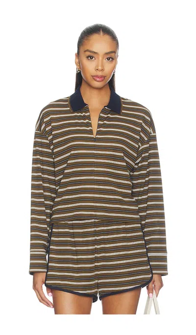 Line & Dot Sadie Top In Olive