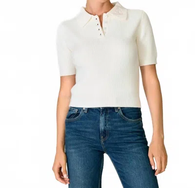 Line And Dot Sailing Crew Neck Sweater In Ivory In White