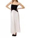 Line And Dot Saloma Mix Media Maxi Dress In Black/white In Multi