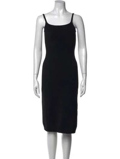 Pre-owned Line & Dot Scoop Neck Knee-length Dress In Black