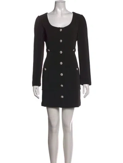 Pre-owned Line & Dot Scoop Neck Mini Dress In Black