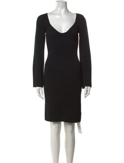 Pre-owned Line & Dot Scoop Neck Mini Dress In Black