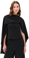Line & Dot Scout Drape Top Black In Black