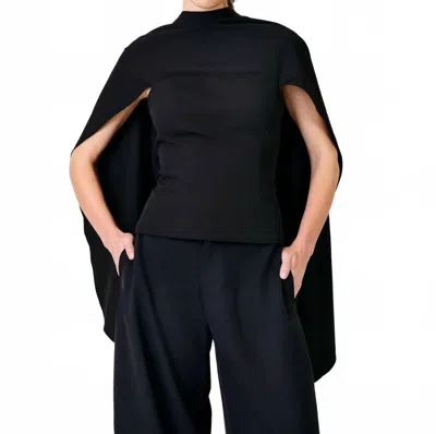 Line And Dot Scout Drape Top In Black