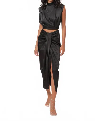 Line And Dot Selma Satin Top In Black