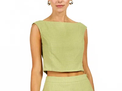 Line And Dot Shea Top In Green