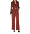 Line And Dot Sheila Satin Jumpsuit In Cinnamon In Brown