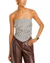 LINE AND DOT SHERRIE SCARF TOP IN BLACK AND CREAM