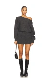 Line & Dot Shore Sweater Mini Dress In Gray