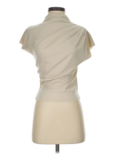 Pre-owned Line & Dot Short Sleeve Top Ivory Cowl Neck Tops