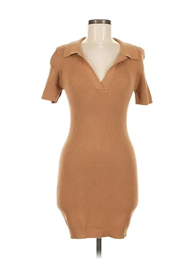 Pre-owned Line & Dot Short Sleeve Turtleneck In Brown