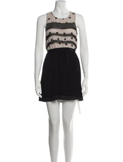 Pre-owned Line & Dot Silk Mini Dress In Black