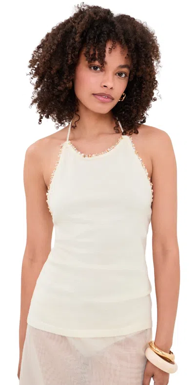 Line & Dot Simone Sweater Tank Top Ivory In White