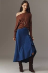 Line & Dot Sina Ruffle Midi Skirt In Blue