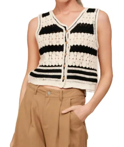 Line And Dot Sioban Stripe Top In Ivory/black In Multi