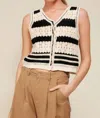 Line And Dot Sioban Stripe Top In Ivory/black In Multi