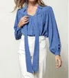 Line And Dot Skylar Blouse In Blue In Blue