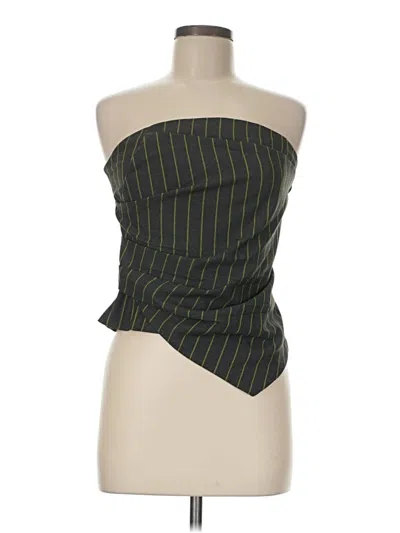 Pre-owned Line & Dot Sleeveless Blouse In Green