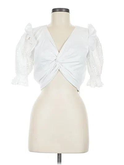 Pre-owned Line & Dot Sleeveless Blouse In White