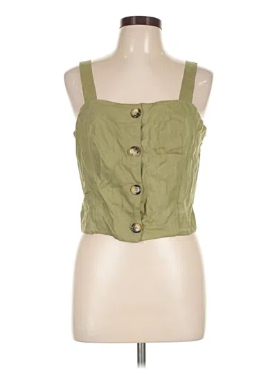 Pre-owned Line & Dot Sleeveless Button Down Shirt In Green