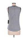 Line & Dot Sleeveless Top Gray Keyhole Neckline Tops In Gray