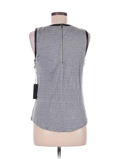 Line & Dot Sleeveless Top Gray Keyhole Neckline Tops