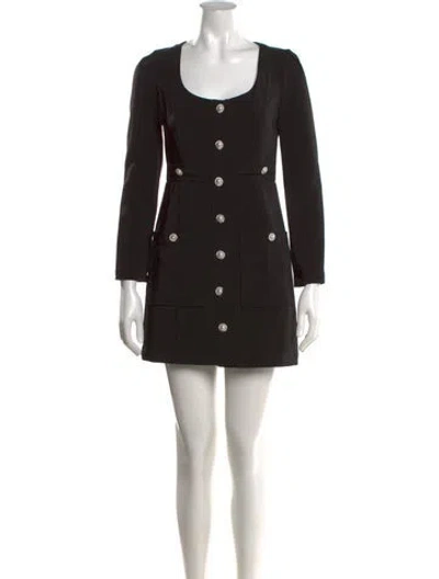 Pre-owned Line & Dot Square Neckline Mini Dress In Black