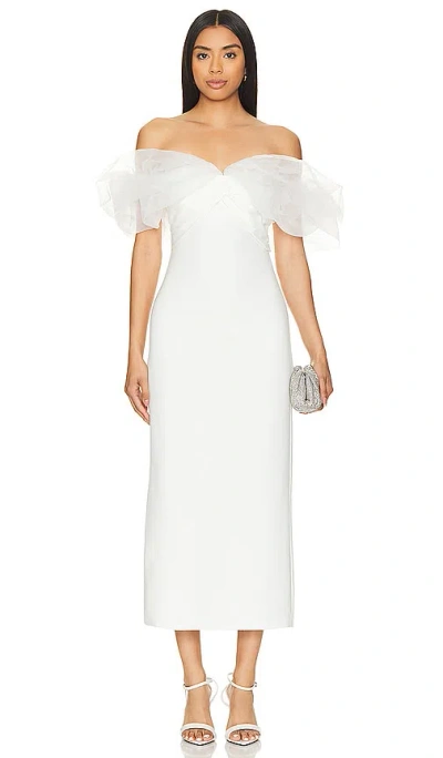 Line & Dot Starlet Midi Dress In Ivory