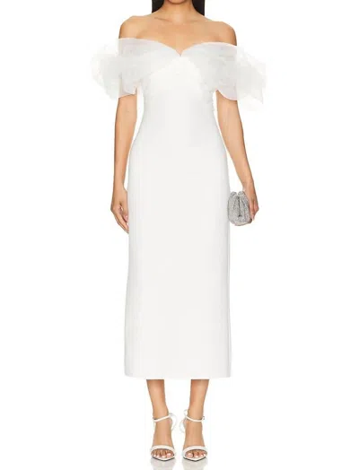Line And Dot Starlet Midi Dress In Ivory In White