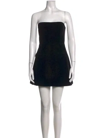 Pre-owned Line & Dot Strapless Mini Dress In Black