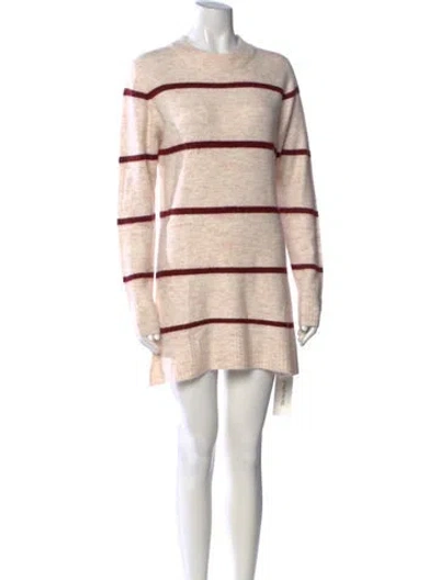 Pre-owned Line & Dot Striped Mini Dress In Neutrals