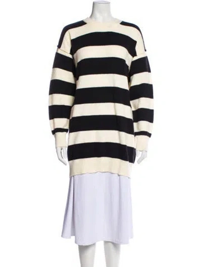 Pre-owned Line & Dot Striped Mini Dress W/ Tags In Neutral