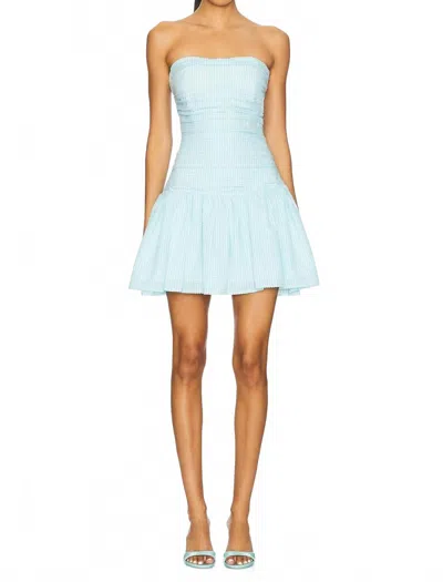 Line And Dot Suree Gingham Dress In White/mint In Blue