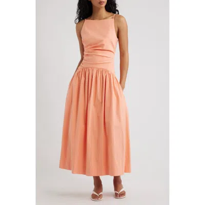 Line & Dot Talie Stretch Cotton Maxi Dress In Pink