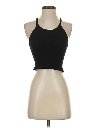 Pre-owned Line & Dot Tank Top Black Halter Neckline Tops
