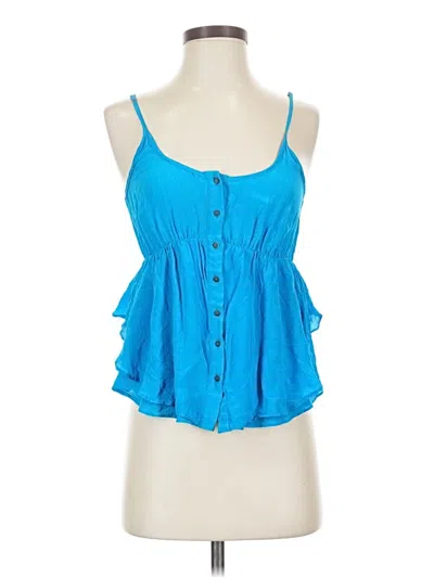 Pre-owned Line & Dot Tank Top Blue Strapless Neckline Tops