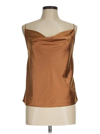 Pre-owned Line & Dot Tank Top Brown Strapless Neckline Tops