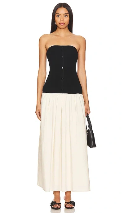 Line & Dot Tanner Combo Dress In Black & Taupe