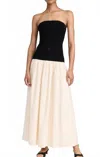 Line And Dot Tanner Combo Maxi Dress In Black/taupe In Multi