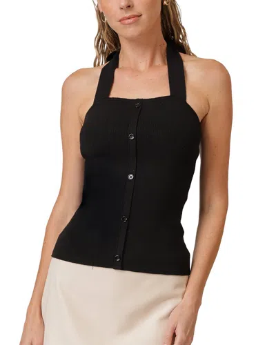 Line & Dot Tanner Halter Sweater Top In Black