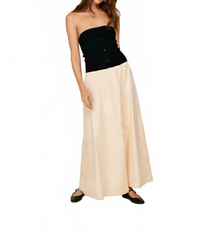 Line And Dot Tanner Strapless Dress In Black/taupe In Multi