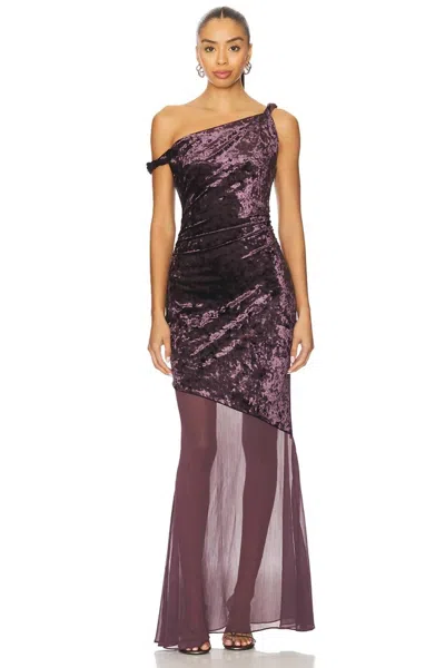 Line And Dot Taron Dress In Purplish-red In Purple