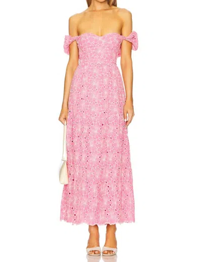 Line And Dot Tasia Plunging Maxi Dress In Pink