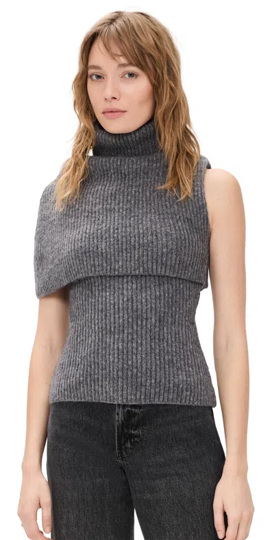 Line & Dot Theron Turtleneck Sweater Grey In Gray